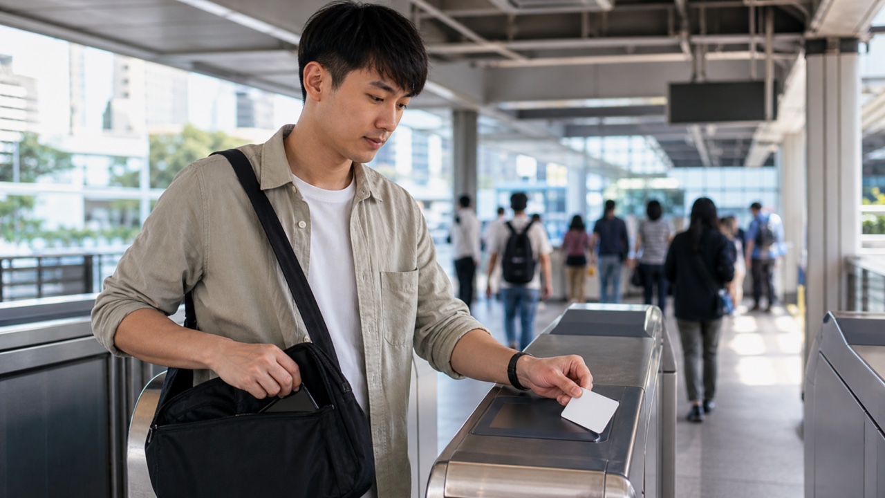 旅客在曼谷車站分辨 Rabbit 與 EMV 感應付款